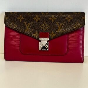 Louis Vuitton Marie Rose Fuchsia Monogram Epi Leather Wallet Clutch